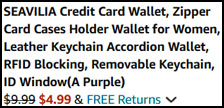 Seavilia Credit Card Wallet Order Summary