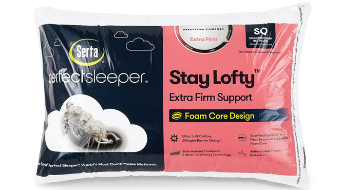 Serta PerfectSleeper Stay Lofty Extra Firm Support Pillow