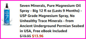 Seven Minerals Pure Magnesium Oil Spray Checkout Screen