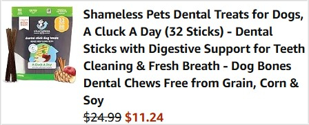 Shameless Pets Dental Treats Checkout