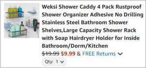 Shower Caddy at Checkout