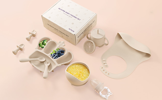 Silicone Baby Feeding Set 10 Piece