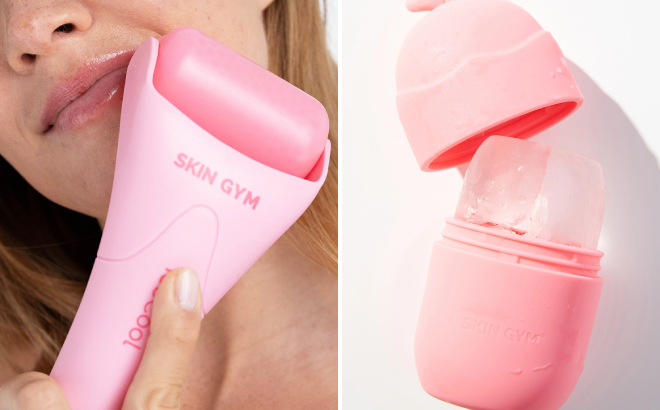 Skin Gym Pink CryoGel Ice Roller and Cryoroll Ice Roller