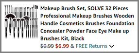 Solve 32 Piece Professional Makeup Brush Set at Amazon