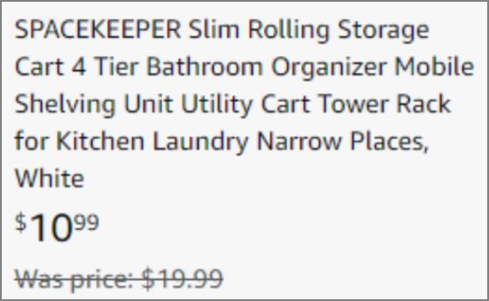 Spacekeeper 4 Tier Slim Rolling Storage Cart checkout page