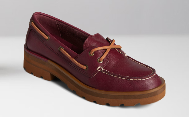 Sperry Red Leather Boat Shoes