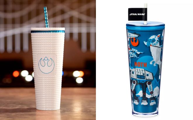 Star Wars Rebel Alliance Starbucks Tumbler and Star Wars Hoth Starbucks Tumbler