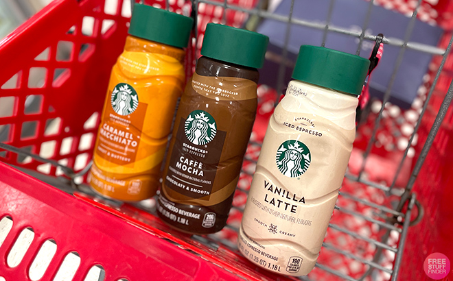 Starbucks Coffee and Creamers in cart