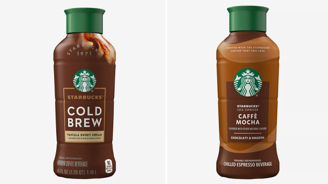 Starbucks Discoveries Vanilla Sweet Cream Cold Brew Coffee and Caffe Mocha Iced Espresso