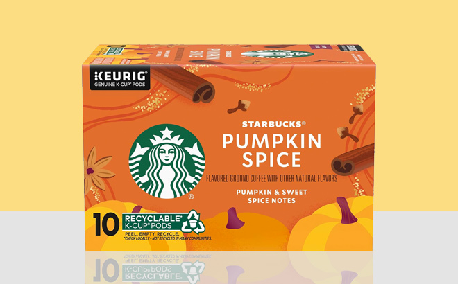 Starbucks K Cup Coffee Pods Pumpkin Spice Naturally Flavored Coffee for Keurig Coffee Makers