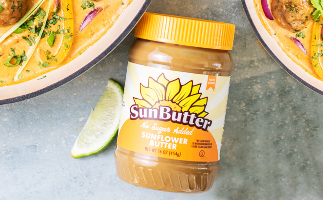 SunButter No Sugar Added Sunflower Butter on a Table