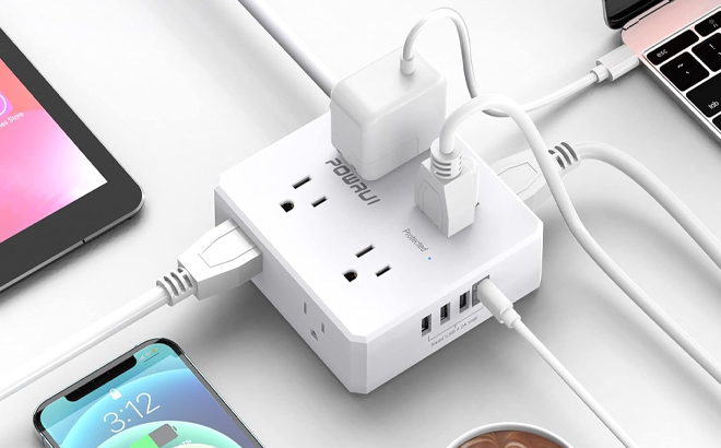 Surge Protector Power Strip on a Table