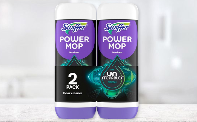 Swiffer PowerMop Floor Cleaning Solution with Unstopables 2 Pack