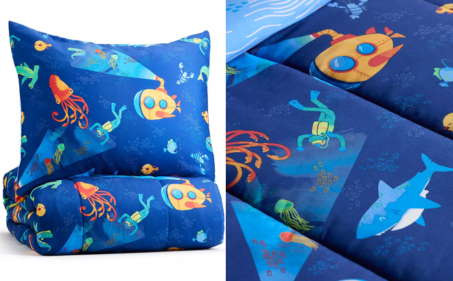 The Big One Kids Sonny Deep Sea Reversible Comforter Set with Shams