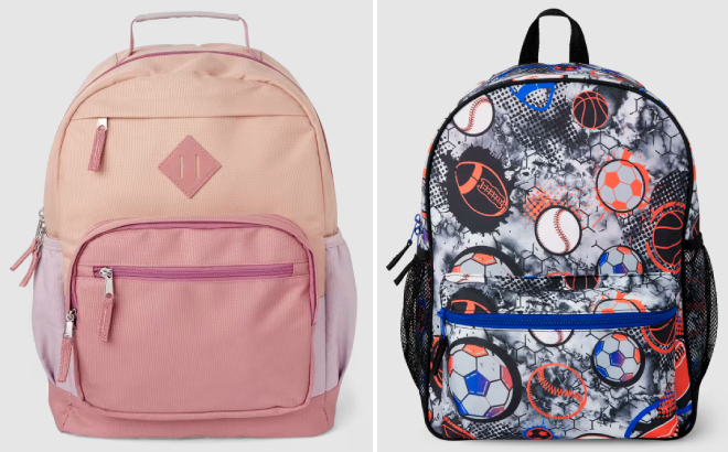 The Childrens Place Girls Colorblock Backpack and Boys Sports Backpack