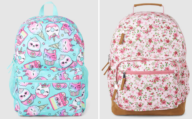 The Childrens Place Girls Dessert Backpack and Floral Backpack