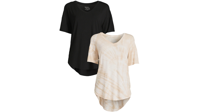 Time and Tru Womens V Neck Tunic T Shirt 2 pk