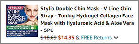 Toning Hydrogel Collagen Double Chin Mask 5 Pack at Amazon