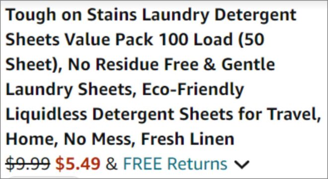 Tough on Stains Laundry Detergent Sheets checkout page