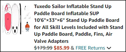 Tuxedo Sailor Inflatable Stand Up Paddle Board Checkout