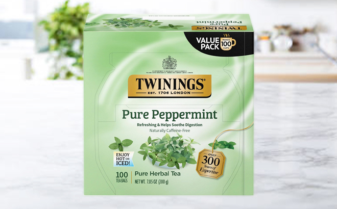 Twinings Pure Peppermint 100 Individually Wrapped Tea Bags