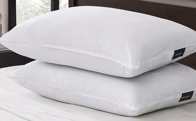 Two Eddie Bauer Down Alternative Jumbo Pillows