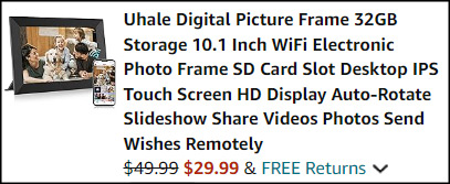 Uhale Digital Picture Frame Checkout