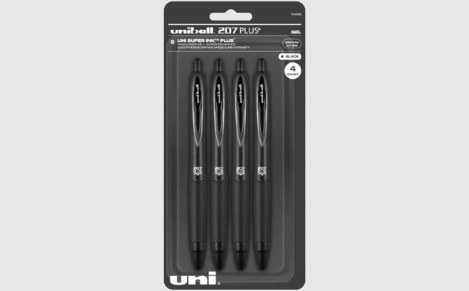 Uniball Signo 207 Gel Pen 4 Pack