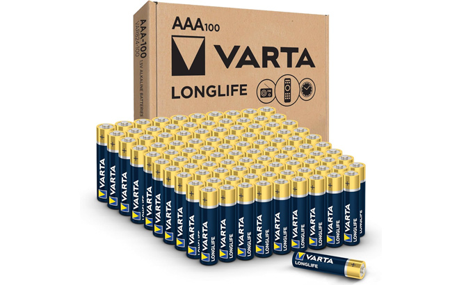 VARTA Longlife AAA Batteries 100 Pack Alkaline Triple A Battery