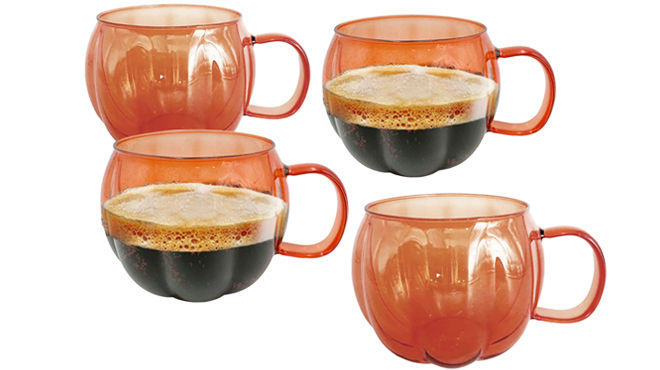 Way To Celebrate Orange Glass Pumpkin Mug 4 Pack