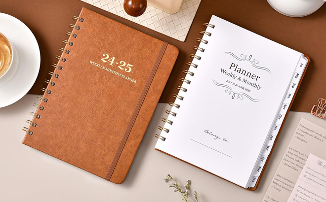 Weekly Monthly Planner in Brown