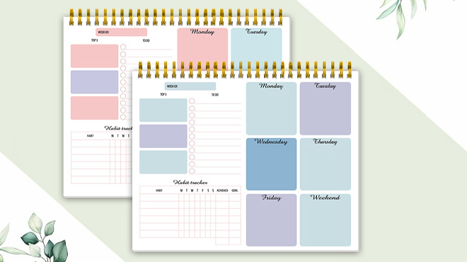 Weekly Planner Notepad with Habit Tracker