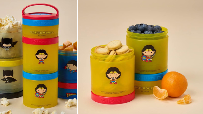 Whiskware Justice League Stackable Snack Containers Wonder Woman