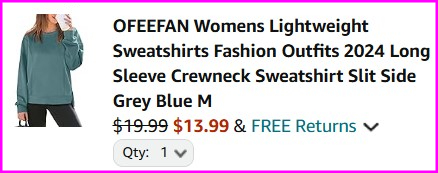 Womens Crewneck Sweatshirt Checkout