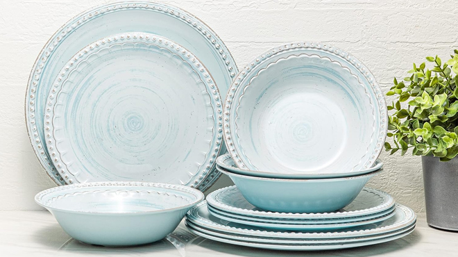 Zak Designs 12 Pc French Country House Dinnerware Set