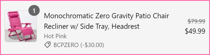 Zero Gravity Patio Chair at Checkout