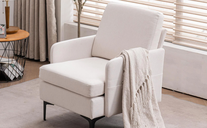 Zimtown Linen Fabric Accent Chair