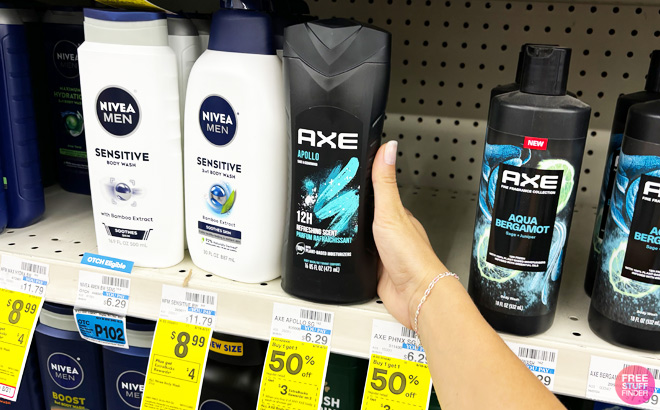 A Person Holding a Free Axe Body Wash