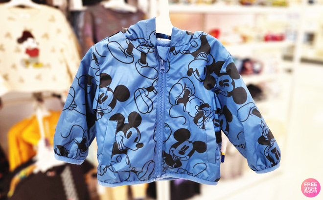 a Person Holding Toddler Boys Adaptive Disney Mickey Mouse Lightweight Jacket