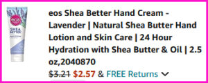 eos Shea Hand Cream Checkout Screen