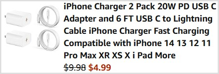 iPhone Charger 2 Pack Checkout