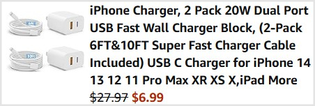 iPhone Dual Port Charger Checkout