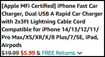 iPhone Fast Car Charger Order Summary