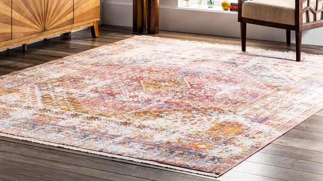 nuLOOM Washable Floral Area Rug