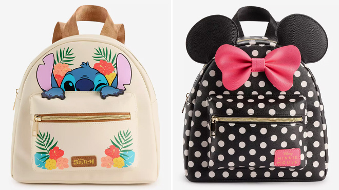 1 Disneys Lilo Stitch Stitch and Minnie Mouse Polka Dot Print Mini Backpacks