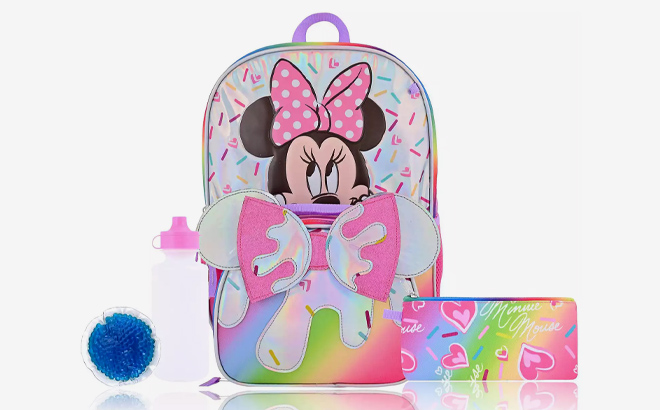 1 Disneys Minnie Mouse 5 Piece Backpack Set