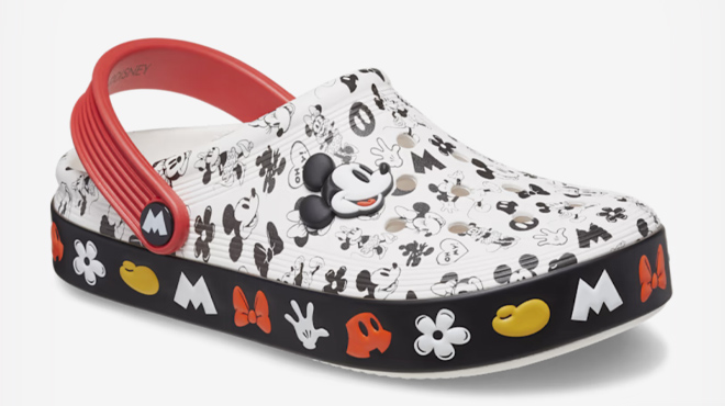 13 Crocs Kids Mickey Off Court Clogs