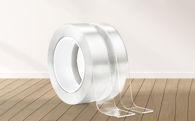 2 Rolls Double Sided Tape on the Floor