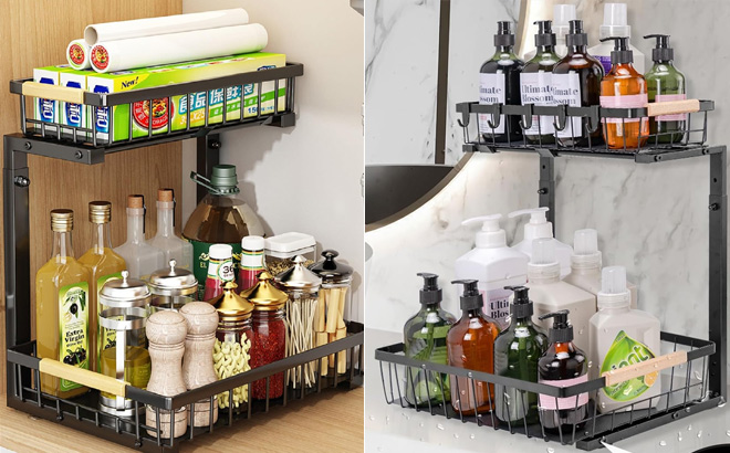 2 Tier Sliding Under Sink Organizer