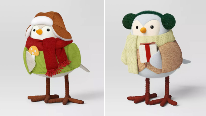 Wondershop Featherly Friends Fabric Christmas Bird Figurines